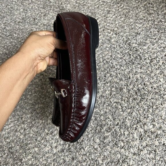 SAS Women's Metro Horsebit Patent Leather Loafer Shoes Burgundy Red Size 6 W - Picture 7 of 11